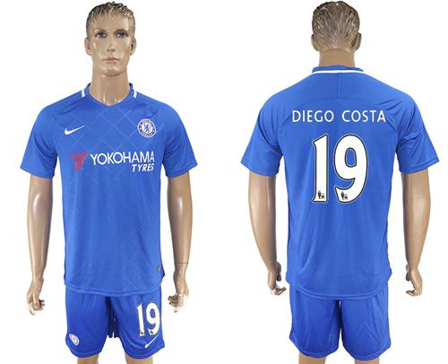Chelsea #19 Diego Costa Home Soccer Club Jersey